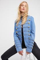 Fitted Military Denim Jacket By Free People